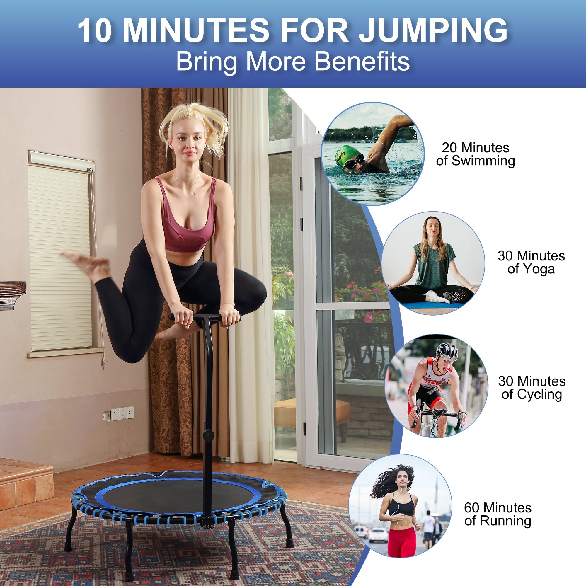 Foldable Trampoline Portable Rebounder 40" - Vimexciter
