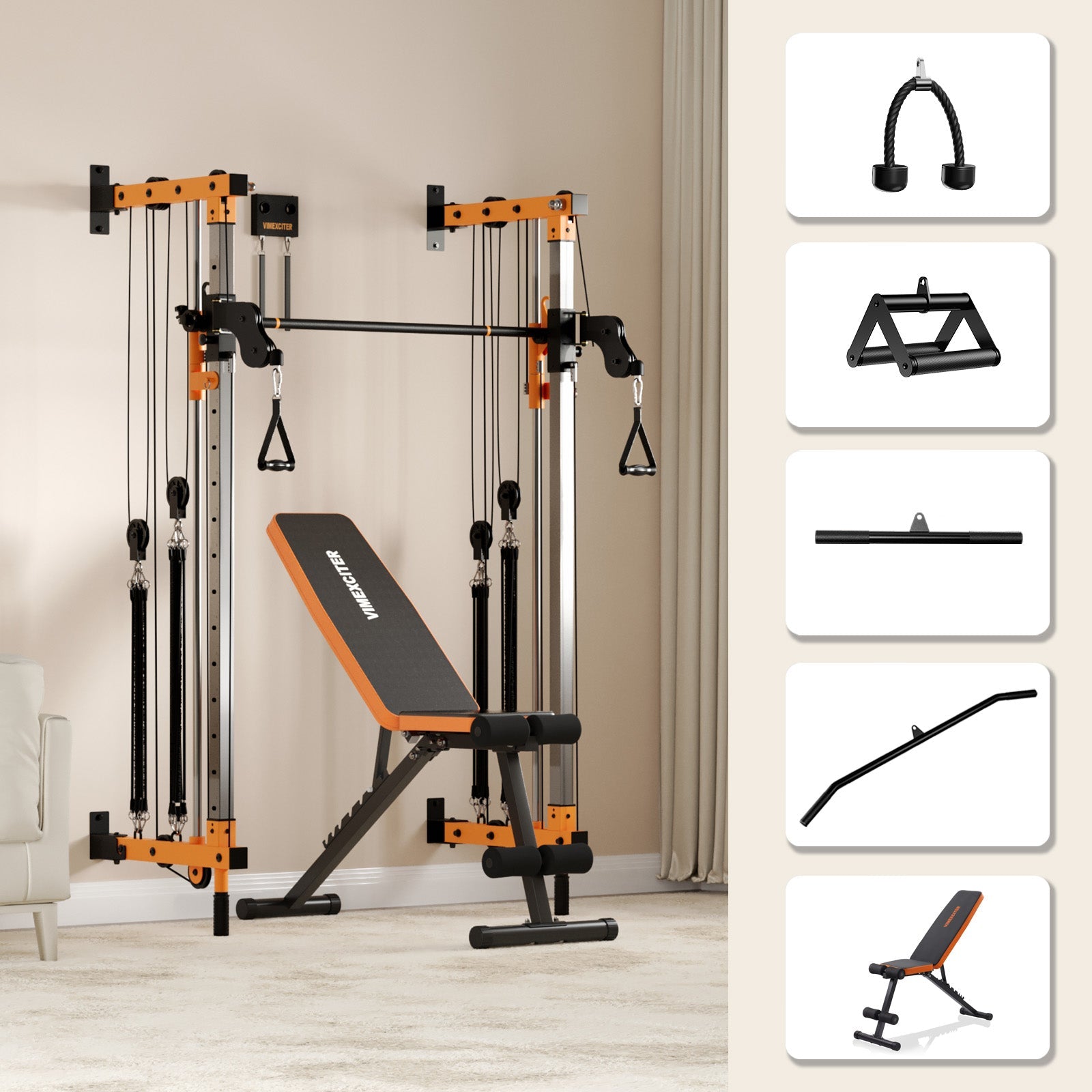 Folding Wall - mounted Smith Machine - Vimexciter