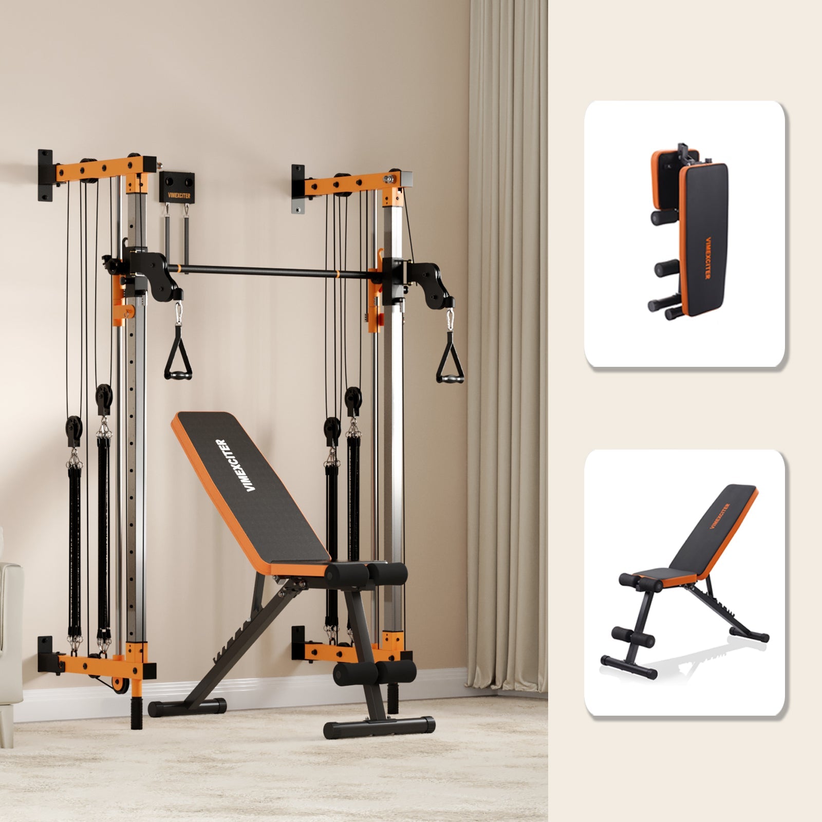 Folding Wall - mounted Smith Machine - Vimexciter