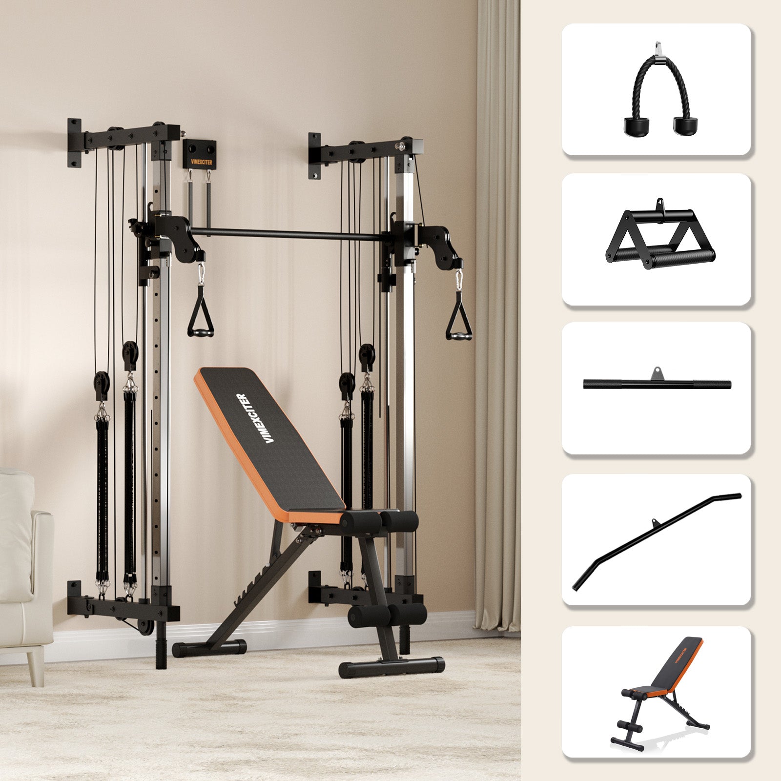 Folding Wall - mounted Smith Machine - Vimexciter
