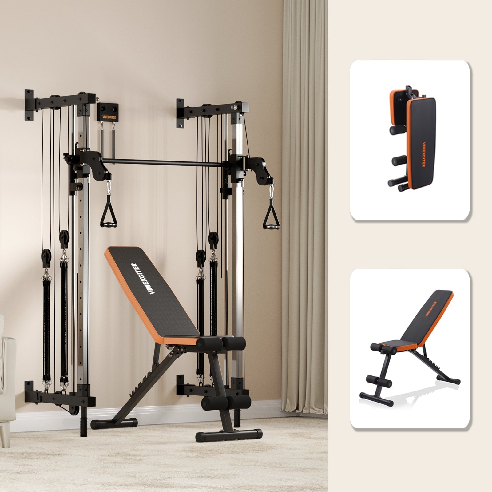 Folding Wall - mounted Smith Machine - Vimexciter