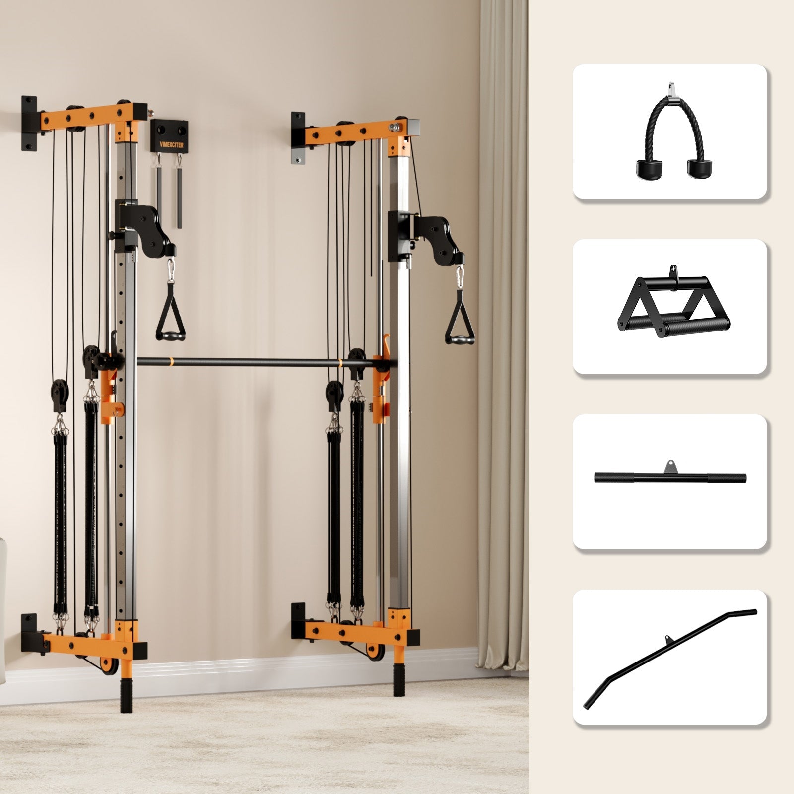 Folding Wall - mounted Smith Machine - Vimexciter