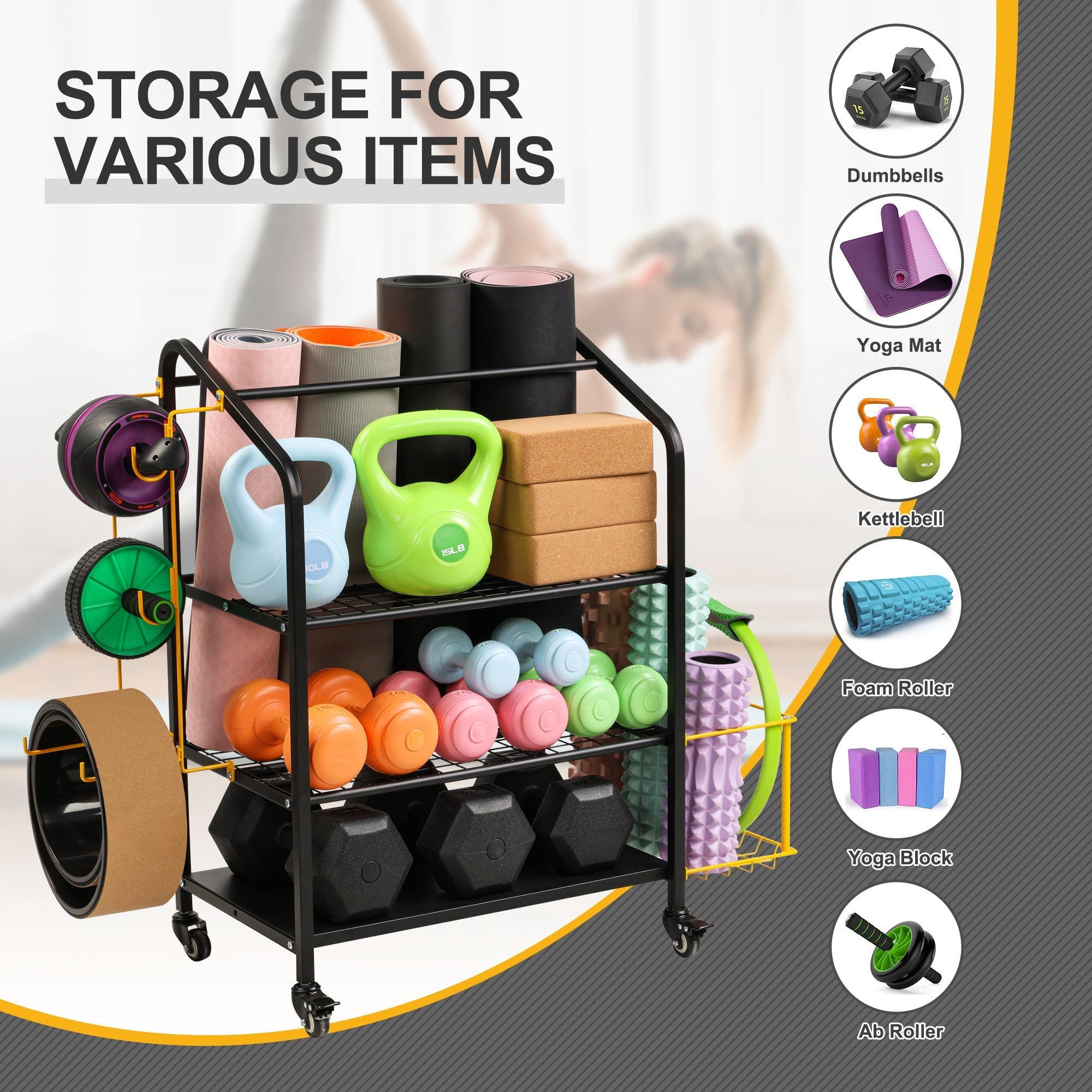 Home Gym Workout Storage Rack - Vimexciter