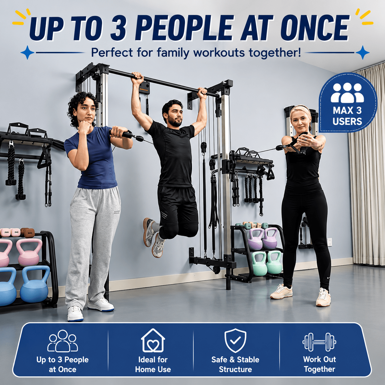 Vimexciter MF - 03 | Professional Wall - Mounted Smith Machine & Squat Rack Combo - Vimexciter
