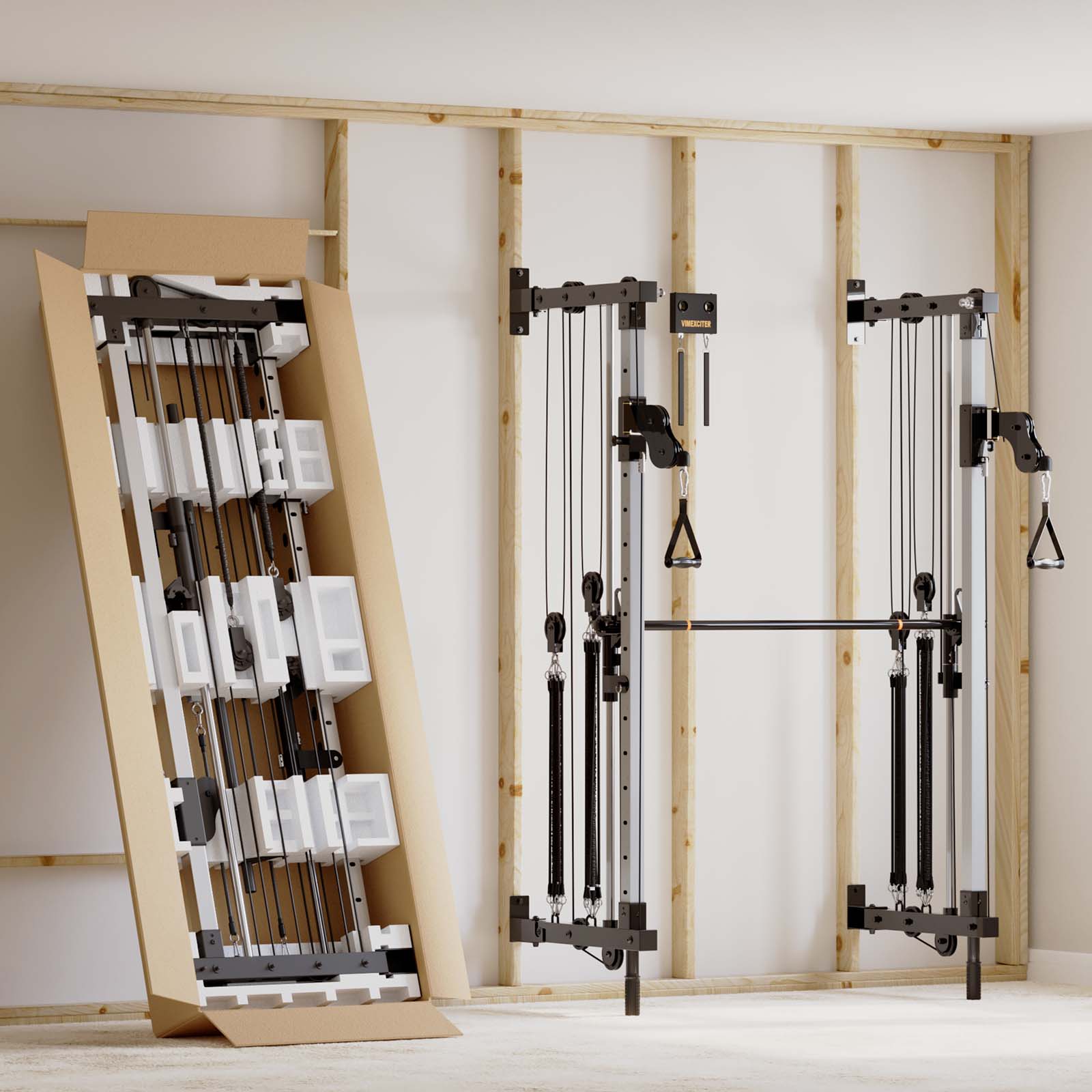 VIMEXCITER MF03 All - In - One Home Gym Wall - Mount Folding Smith Machine - Vimexciter