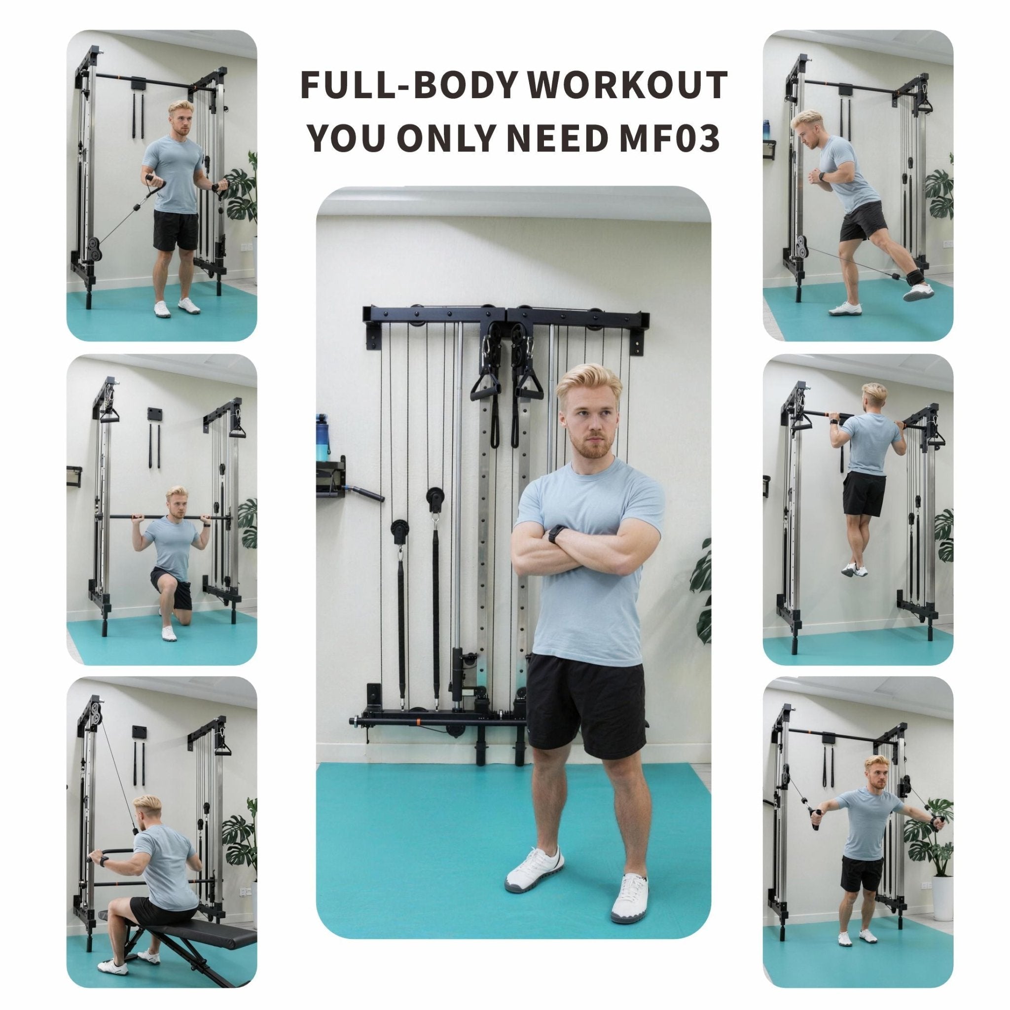 VIMEXCITER MF03 All - In - One Home Gym Wall - Mount Folding Smith Machine - Vimexciter