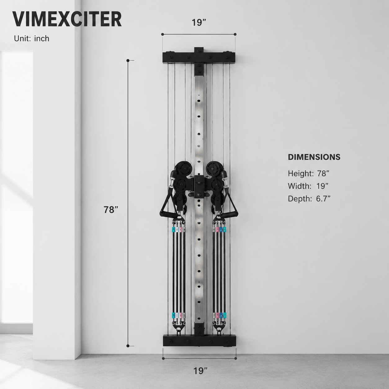 Vimexciter MF04 | Ultra-Slim Wall-Mounted Functional Trainer - Vimexciter