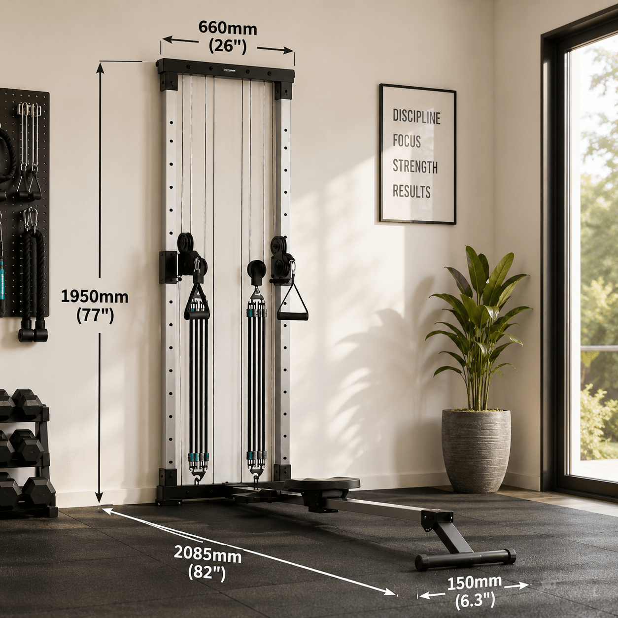 Vimexciter MF05 | 2-in-1 Foldable Wall-Mounted Rower & Cable Station - Vimexciter