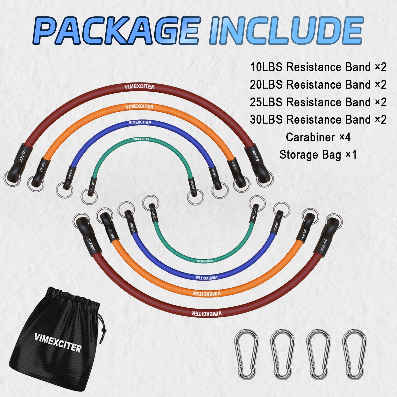 VRT Resistance Bands Rainbow Kit (8pcs) - Vimexciter