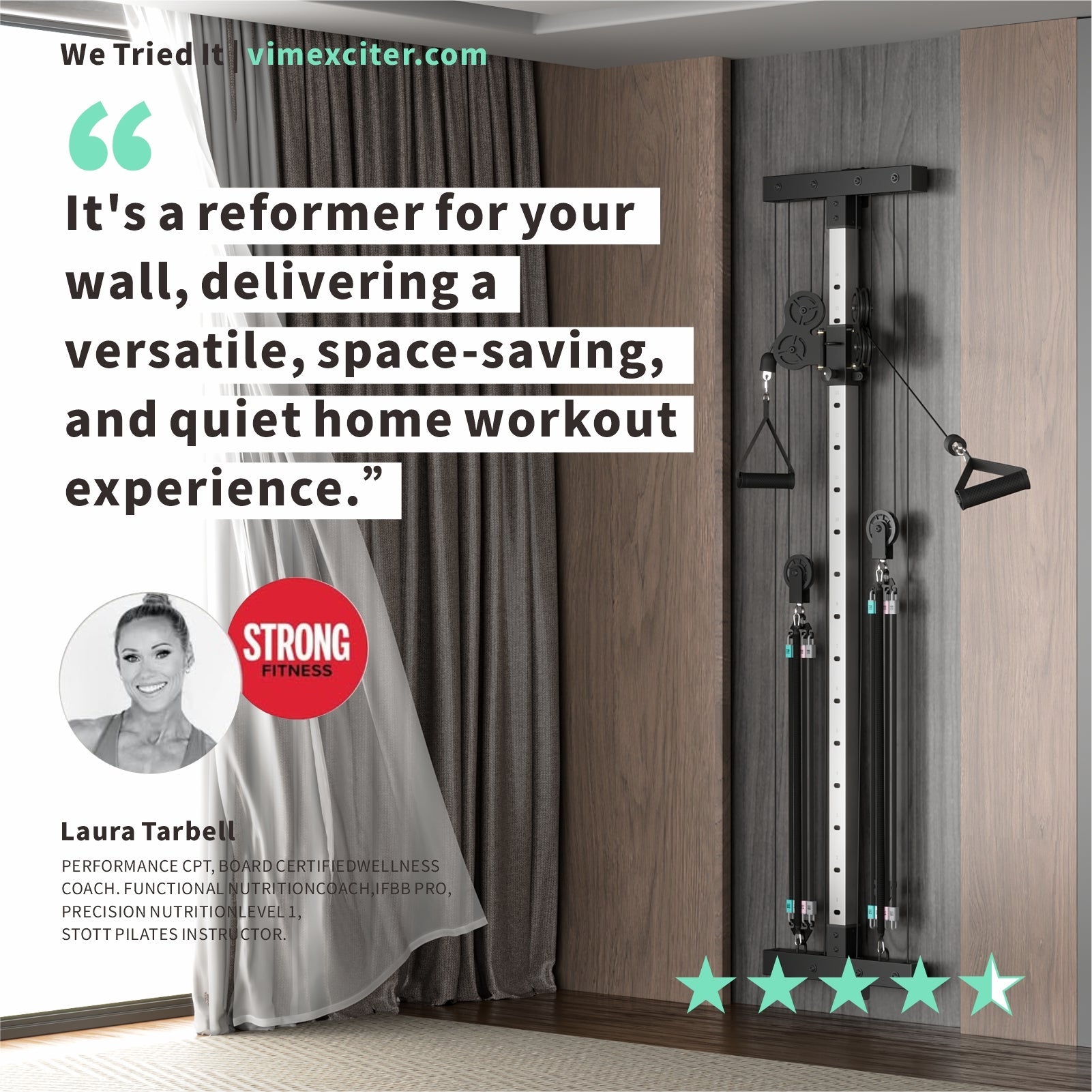 Wall - mounted Power Rack - Space - Saving Home Gym with Lat Pulldown & Functional Trainer - Vimexciter