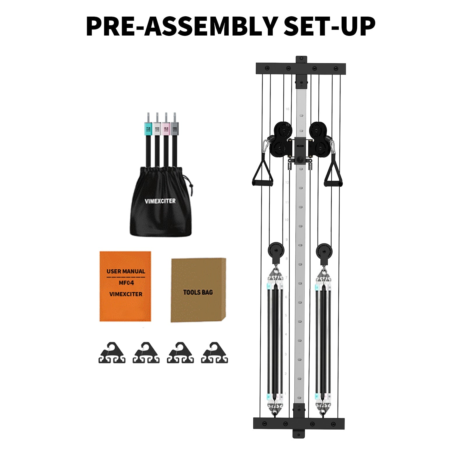 Wall - mounted Power Rack - Space - Saving Home Gym with Lat Pulldown & Functional Trainer - Vimexciter