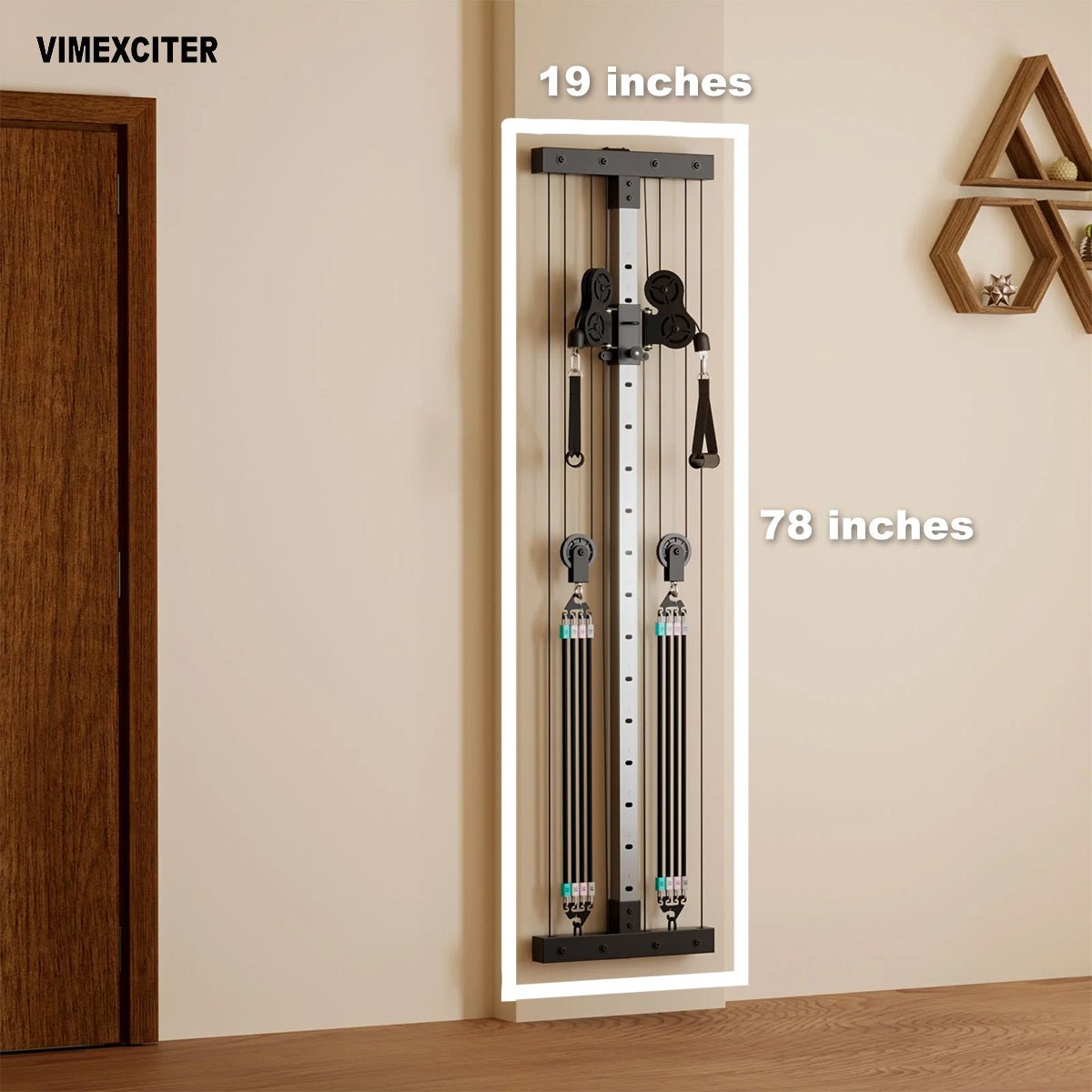 Wall - mounted Power Rack - Space - Saving Home Gym with Lat Pulldown & Functional Trainer - Vimexciter