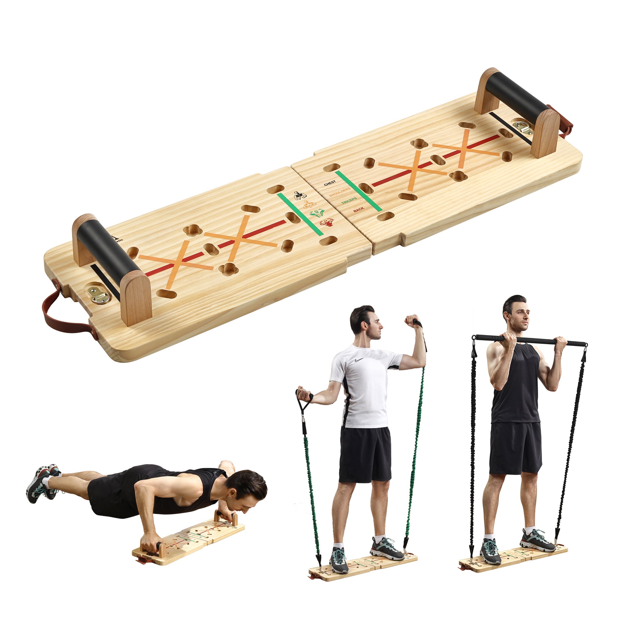 Solid Wooden Push Up Board Kit