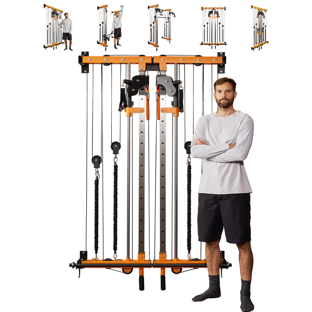 Wall Mount Smith Machine, Power Cage Rack, Cable Crossover Machine, Gy ...