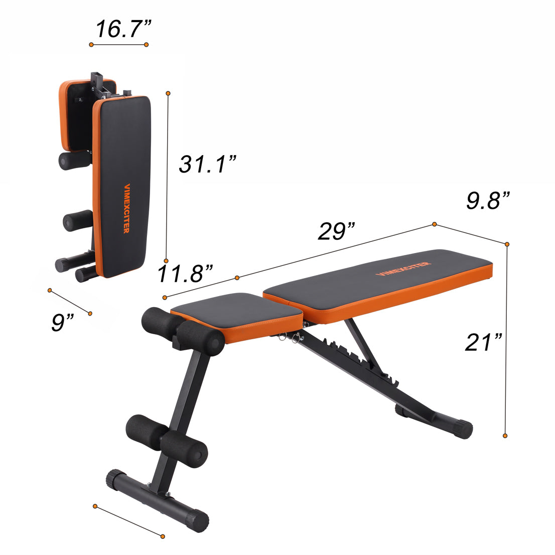 VIMEXCITER Adjustable & Foldable Weight Bench - Vimexciter #