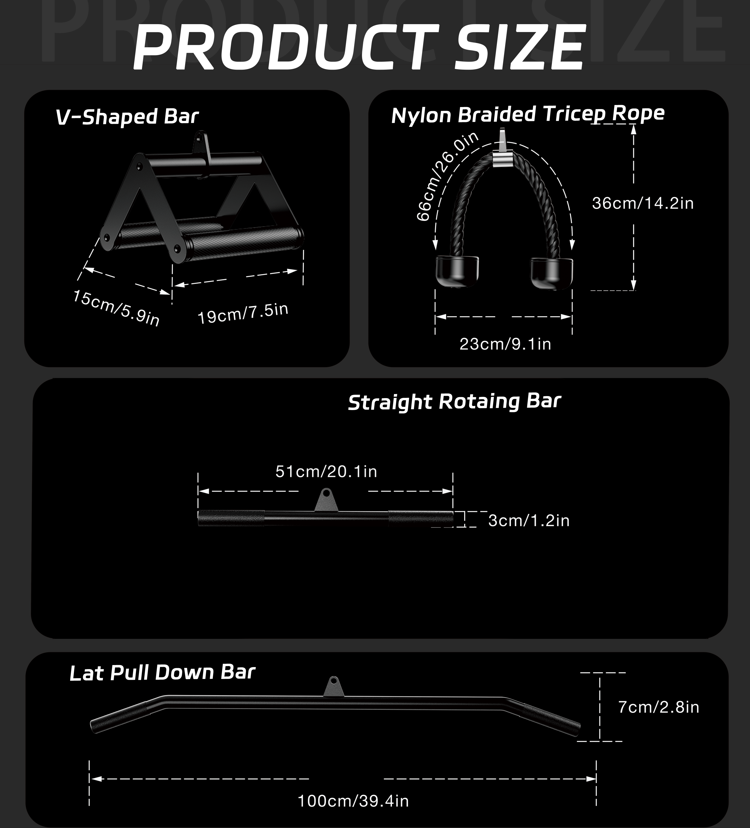 Cable Machine Bar Attachment Combo