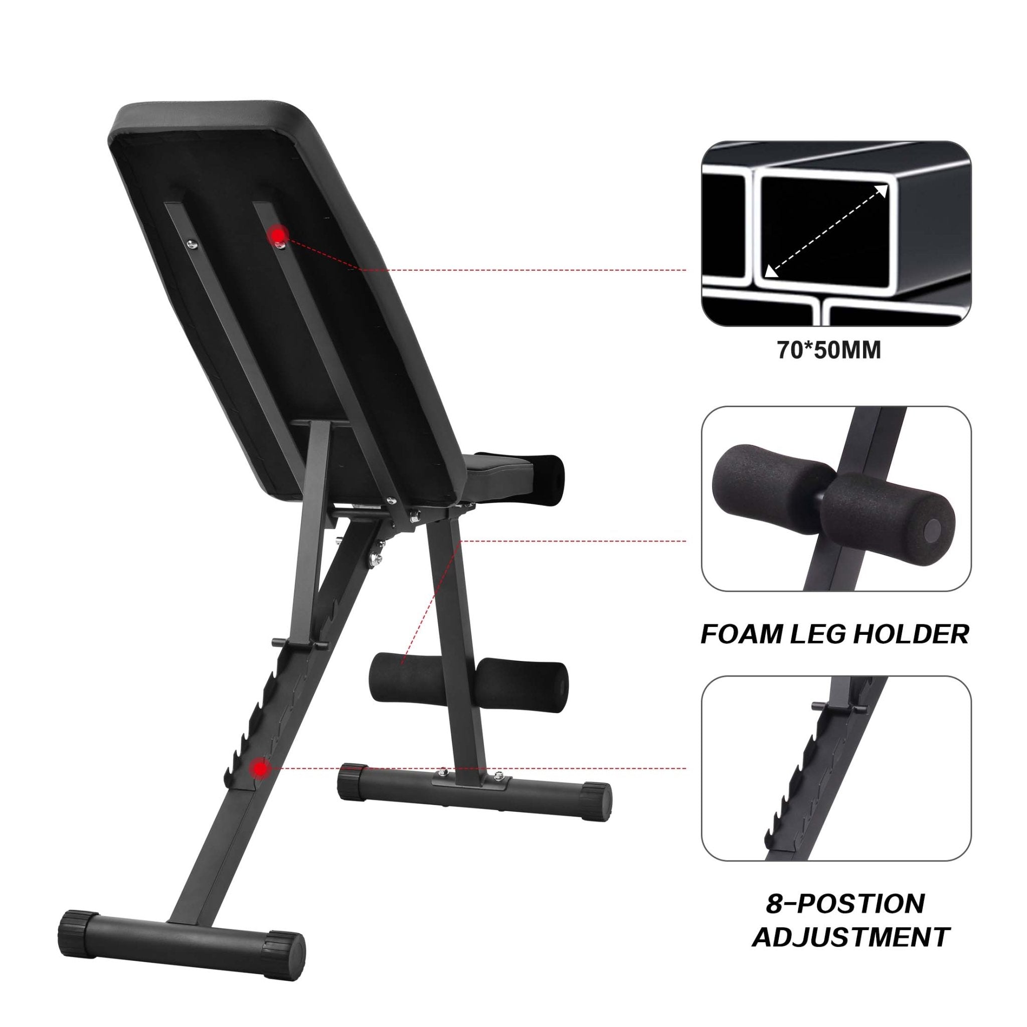 Adjustable & Foldable Weight Bench - Vimexciter