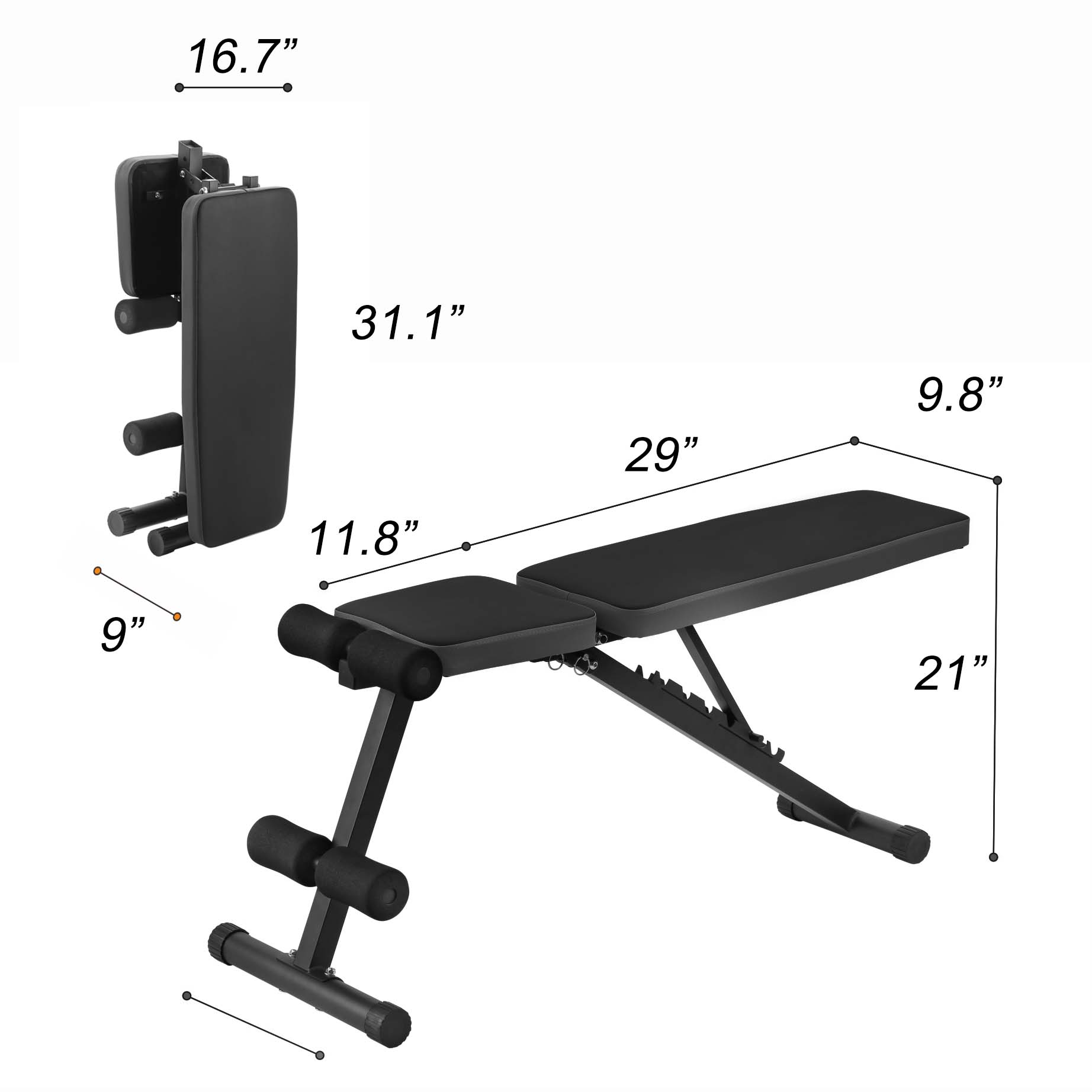 Adjustable & Foldable Weight Bench - Vimexciter