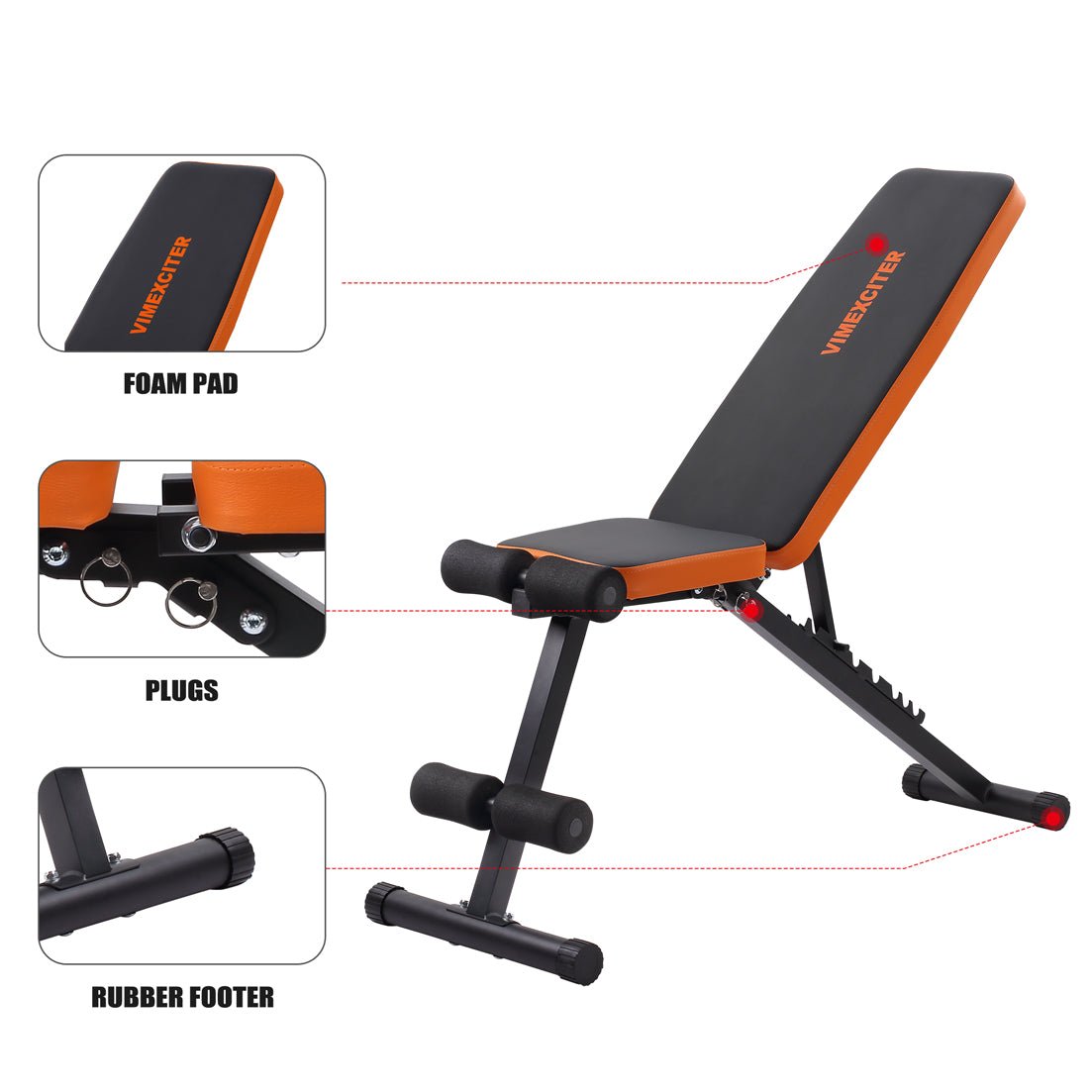 Adjustable & Foldable Weight Bench - Vimexciter