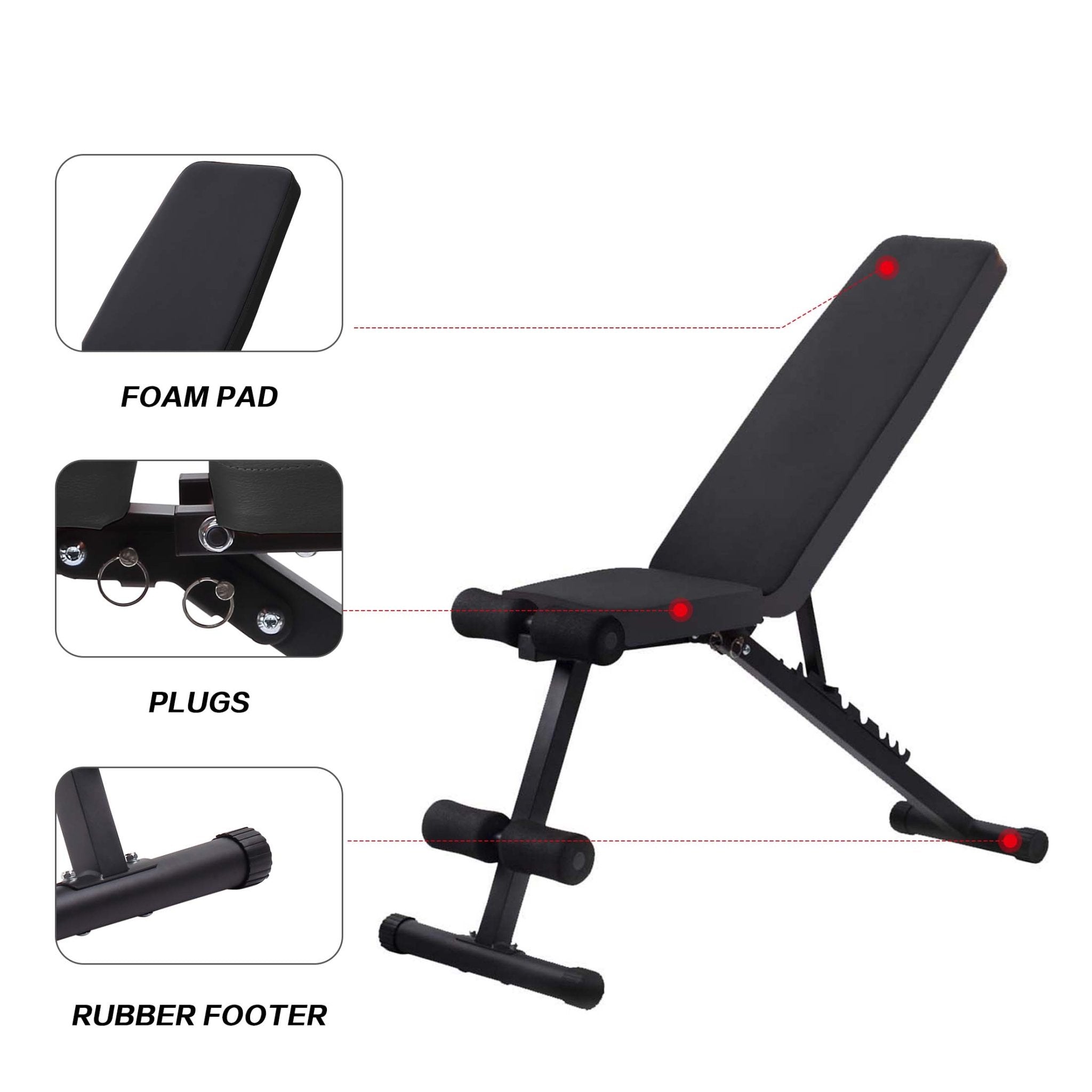 Adjustable & Foldable Weight Bench - Vimexciter