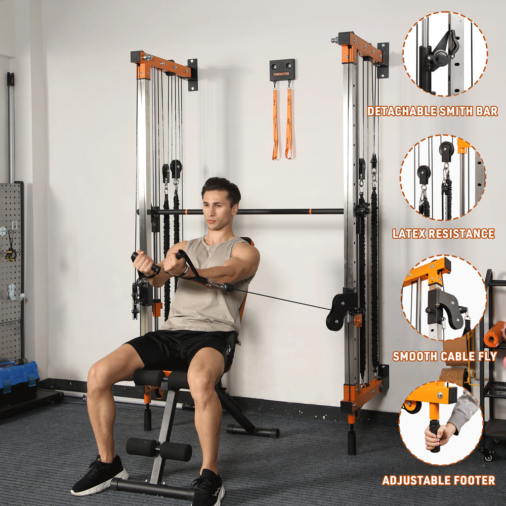 Folding Wall - mounted Smith Machine - Vimexciter