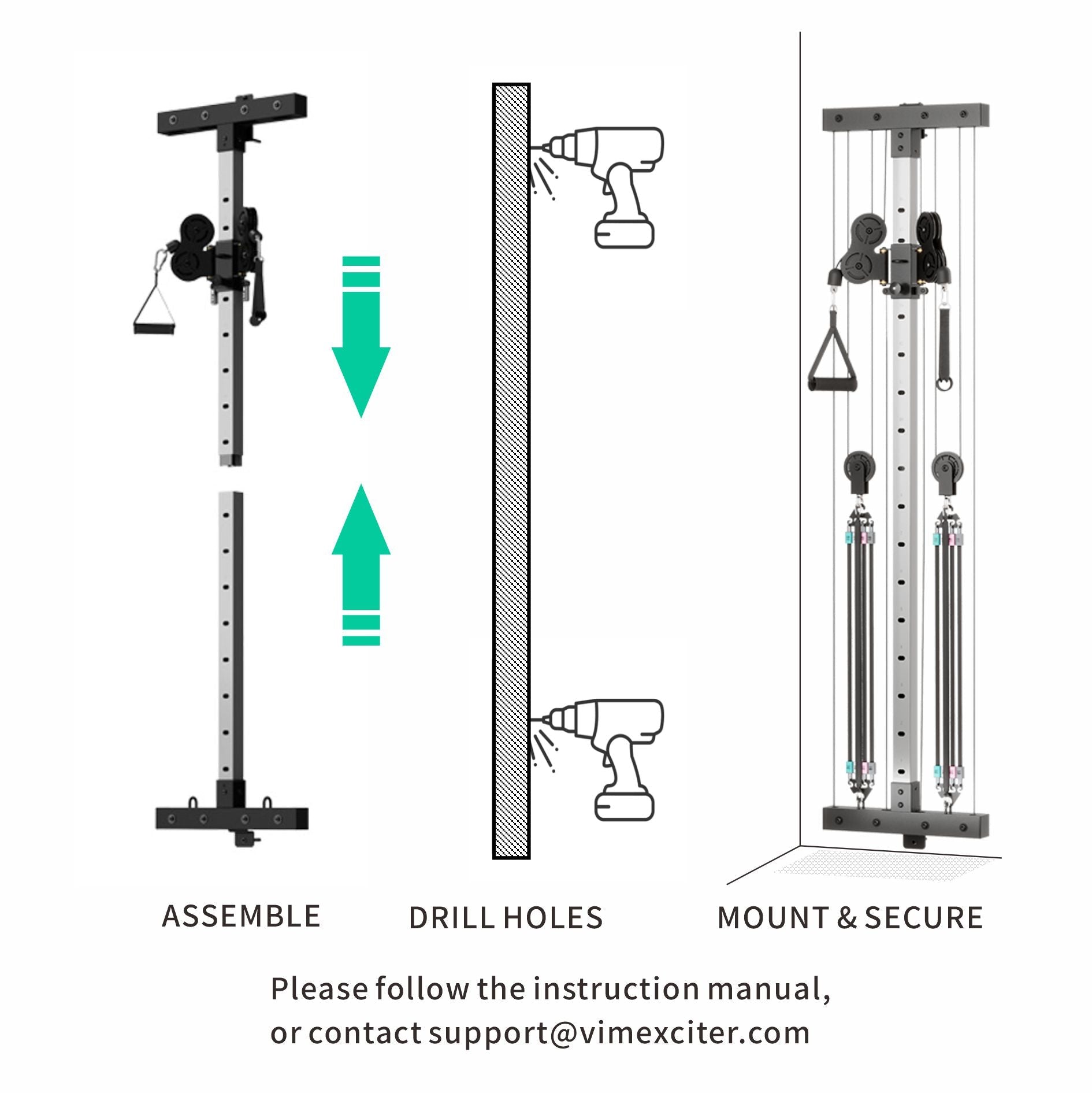 Vimexciter MF04 | Ultra - Slim Wall - Mounted Gym (5.5" Depth) - Vimexciter