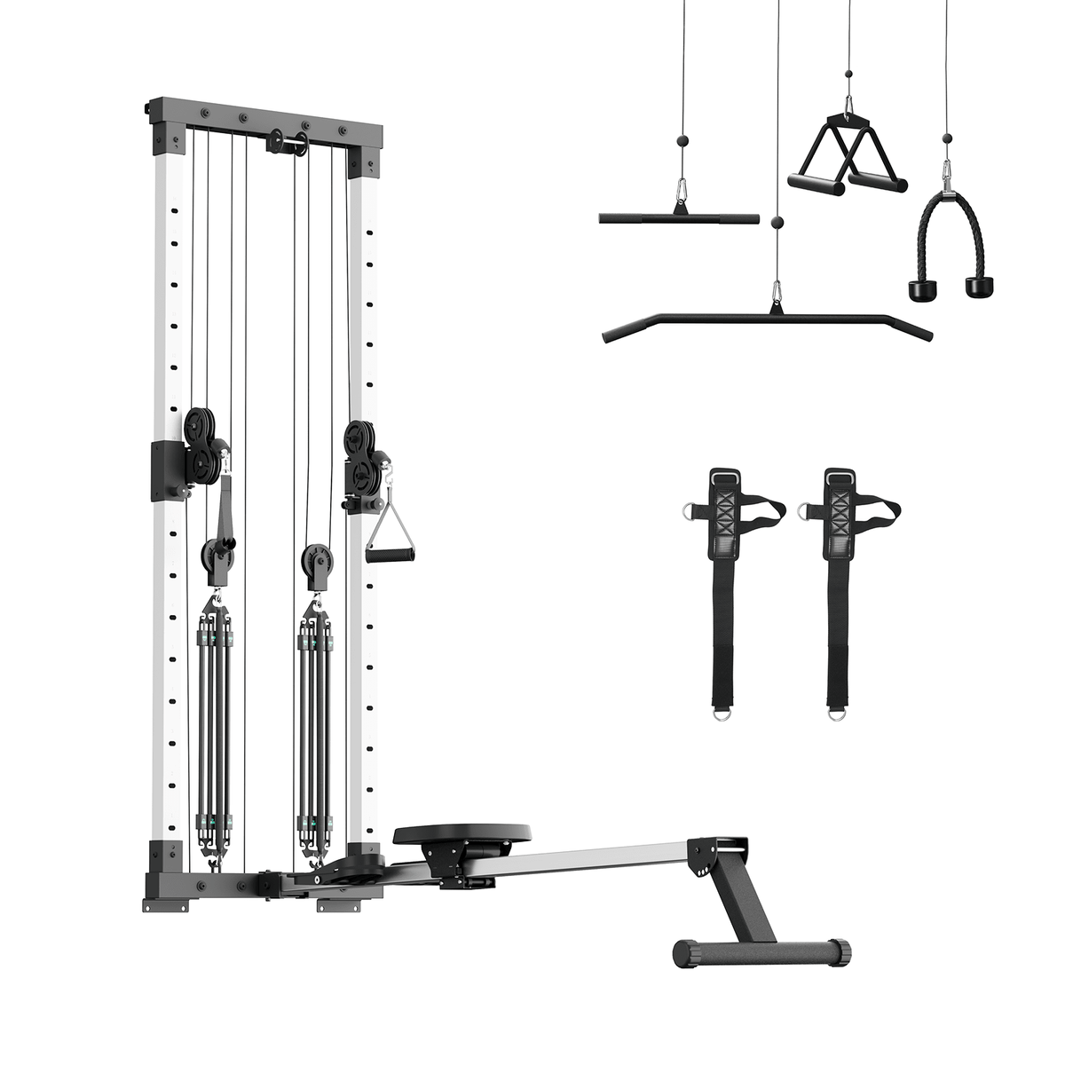 Vimexciter MF05 | Pro Wall-Mounted Rower & Dual Pulley Cable Machine