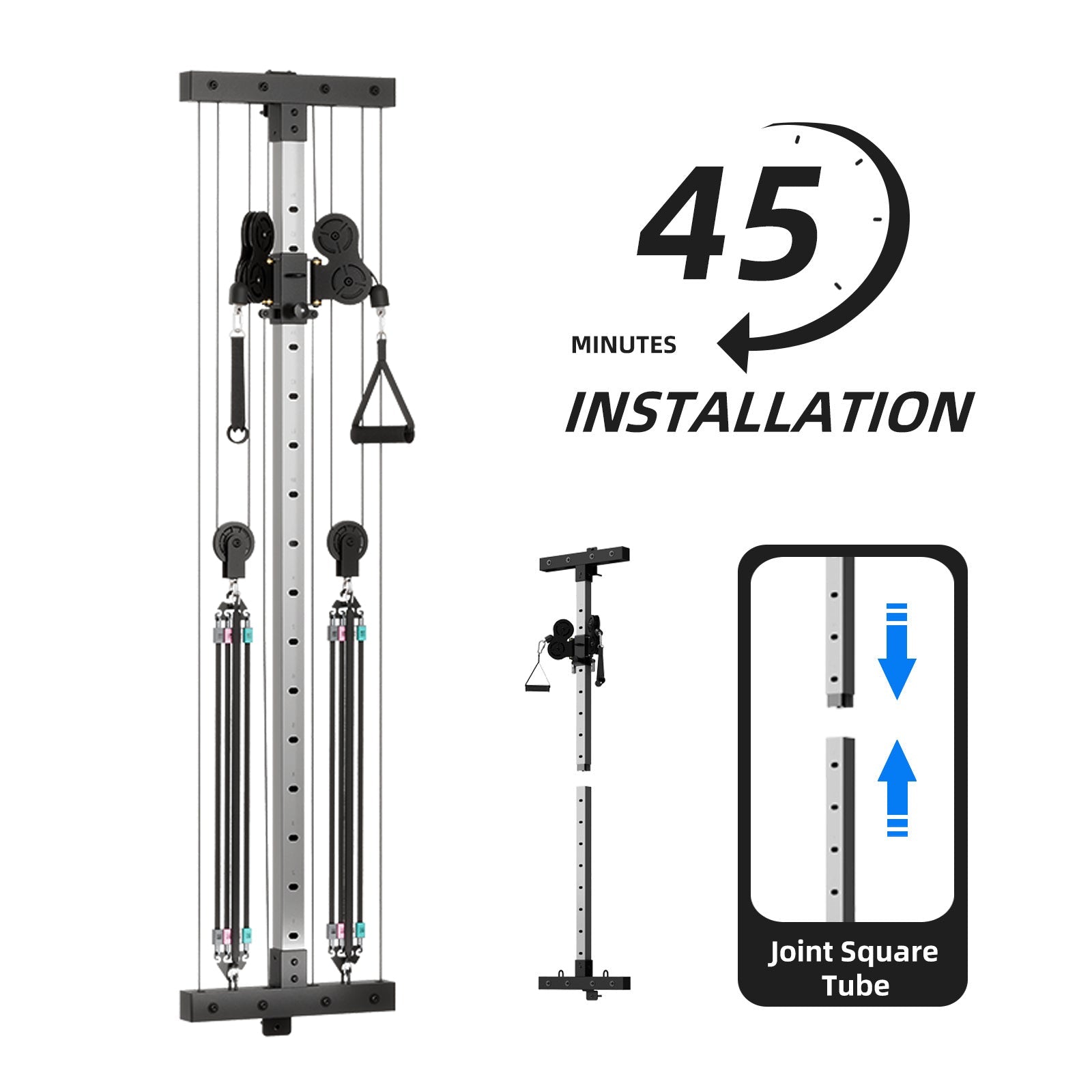 Wall - mounted Power Rack - Space - Saving Home Gym with Lat Pulldown & Functional Trainer - Vimexciter
