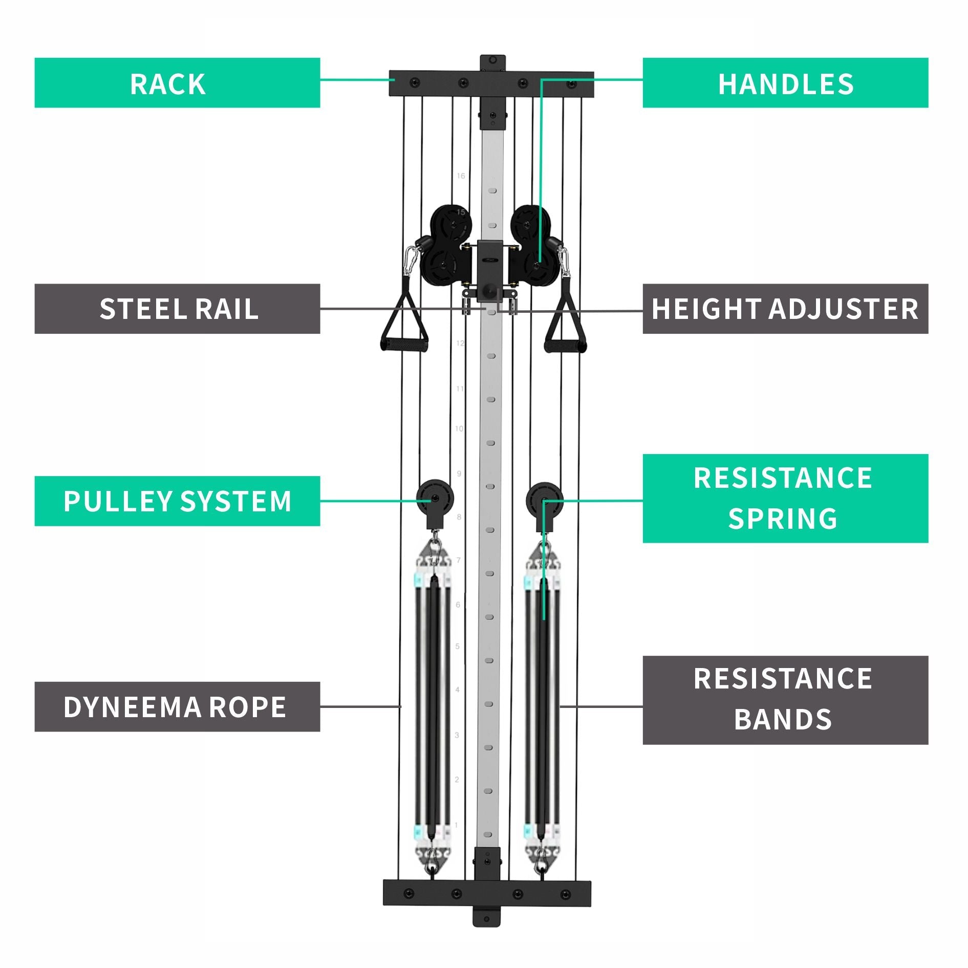 Wall - mounted Power Rack - Space - Saving Home Gym with Lat Pulldown & Functional Trainer - Vimexciter